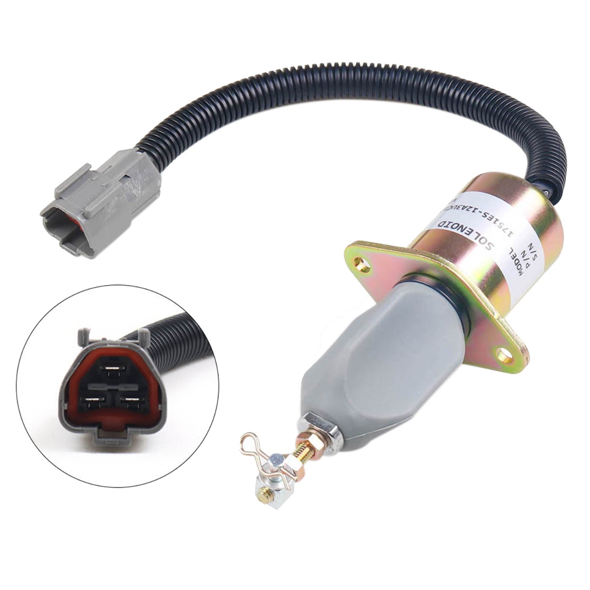 Kraftstoffabschaltmagnet SA-4673-S 12 V Yanmar Motor 4TNE94 4TNE94L 4TNV98 Hyundai Minibagger R60-5 R210-5 R335-7 Kubota Bagger 3A W1751ES