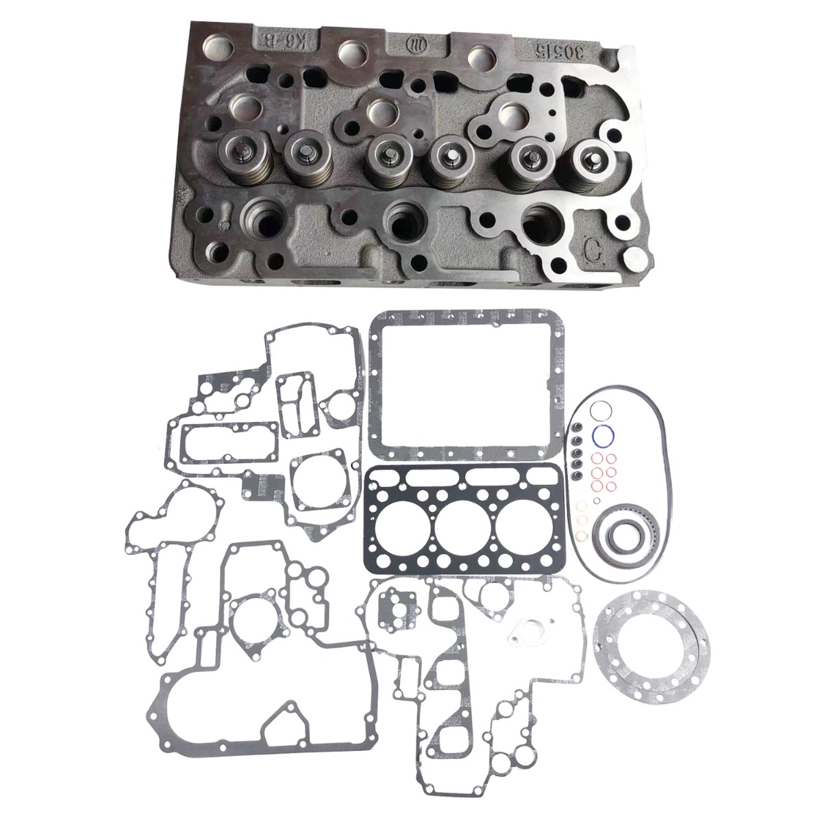 Zylinderkopf mit Ventilen und komplettem Dichtungssatz 1552103040 für Kubota