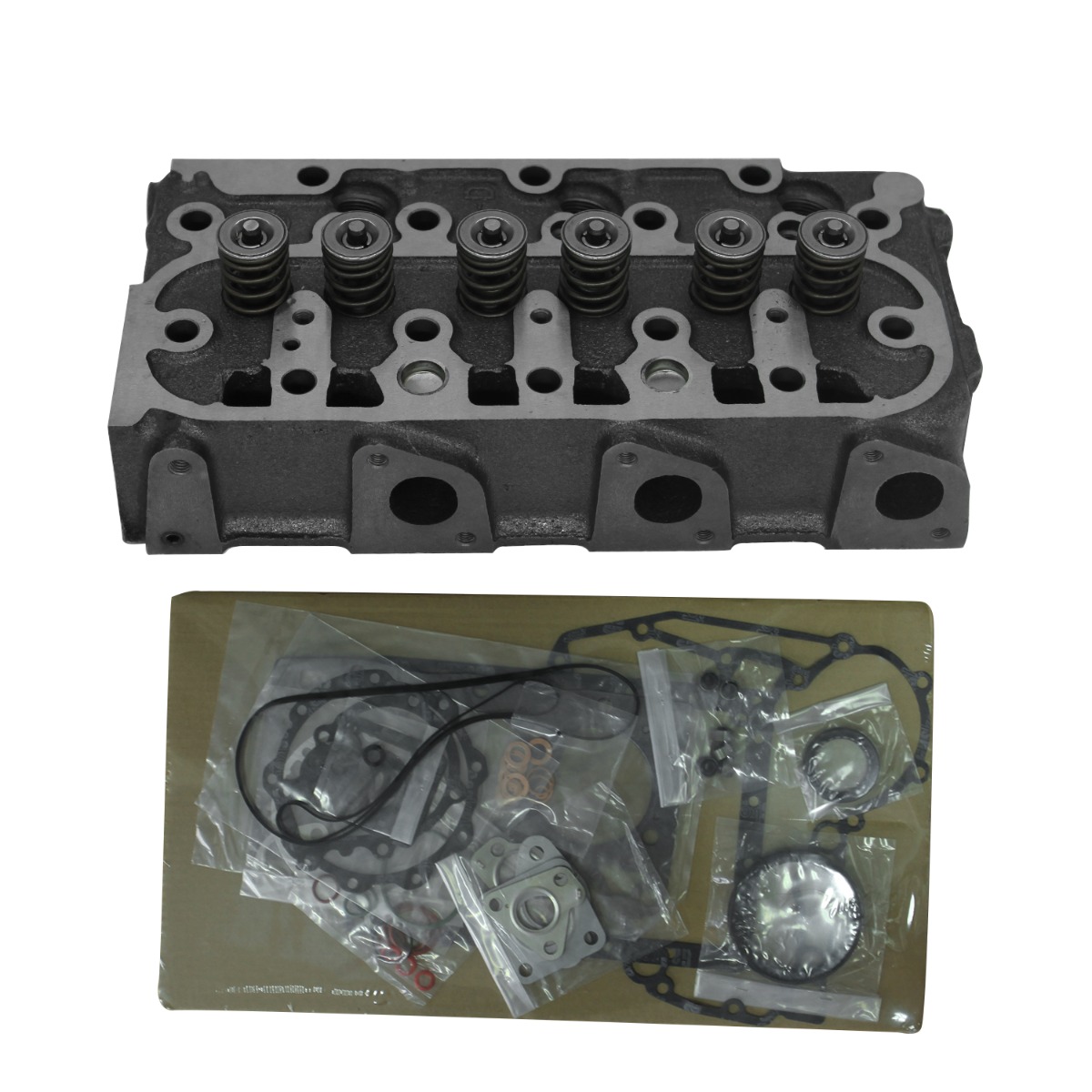Zylinderkopf mit Dichtung und komplettem Dichtungssatz für Kubota