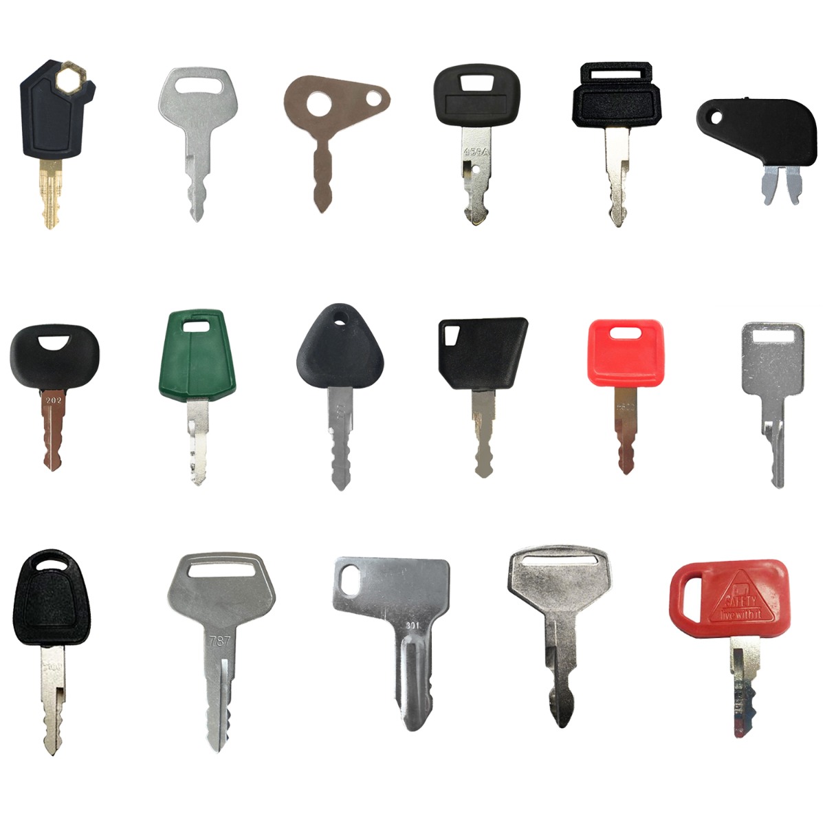 17-teiliges Schlüsselset für schwere Ausrüstung und Bau-Zündschlüssel für Kubota für Caterpillar für Doosan für Yanmar