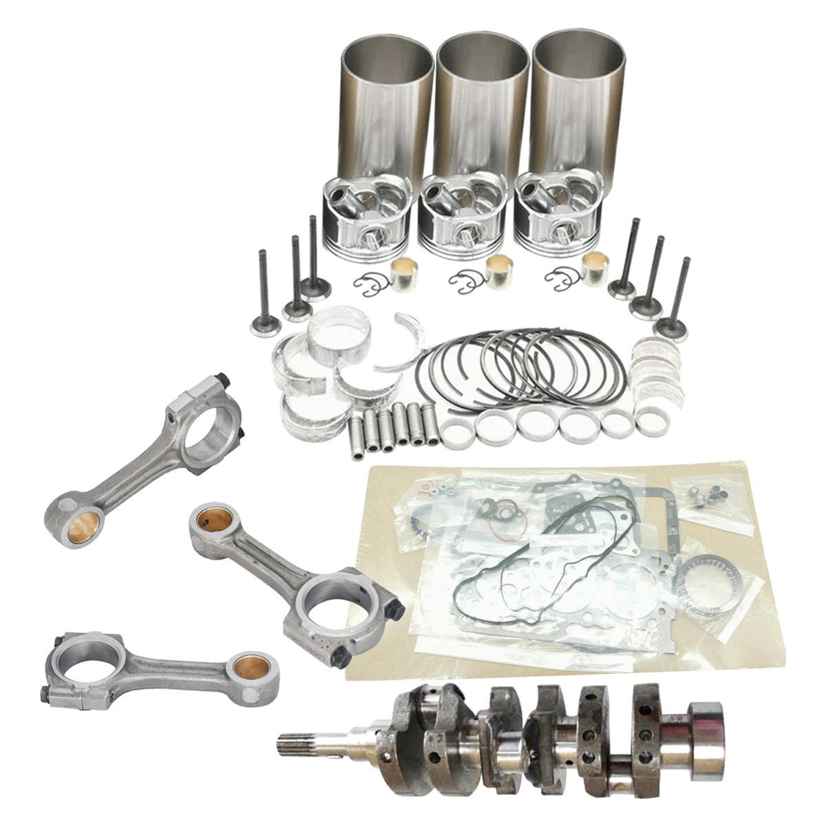 Überholung Rebuild Kit und 3-teilige Verbindungsstange und Kurbelwelle für Kubota