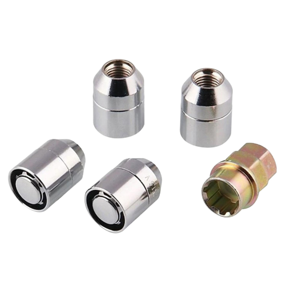 M12x1.5 Stahl Radmutter Chrom Kontermuttern 4+1 Satz für Honda