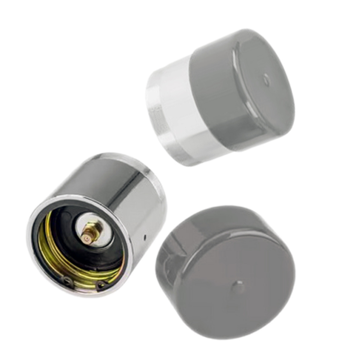 2 Stück 1,98 Zoll Anhänger Radlagerschutz und Staubschutzkappen Grau und Chrom für Anhänger Boot RV Schneemobil ATV Anhänger Nutzfahrzeuge