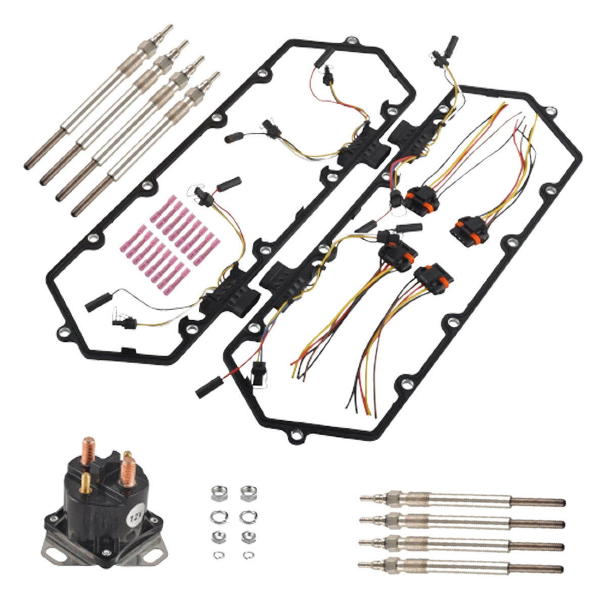 Ventildeckeldichtung mit Einspritzdüse und Glühkerzenkabelbaum F81Z-6584-AA für Ford