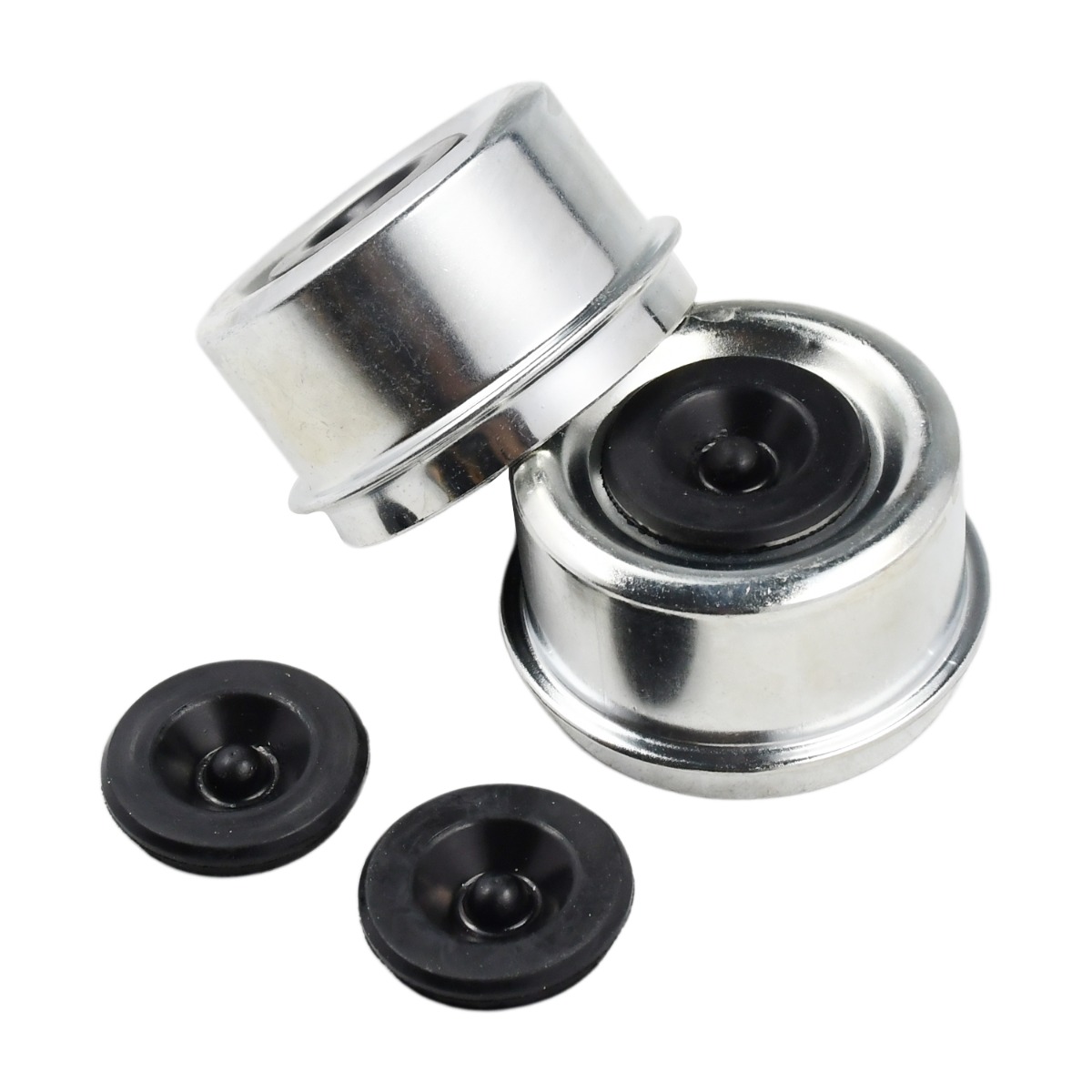 2 Stück 2,44 Zoll Anhängerachsen-Staubkappe, Fettdeckelnabe mit 2 Gummistopfen, Anhängerachsen-Radnabe und Lager-Staubkappe für Dexter main product photo