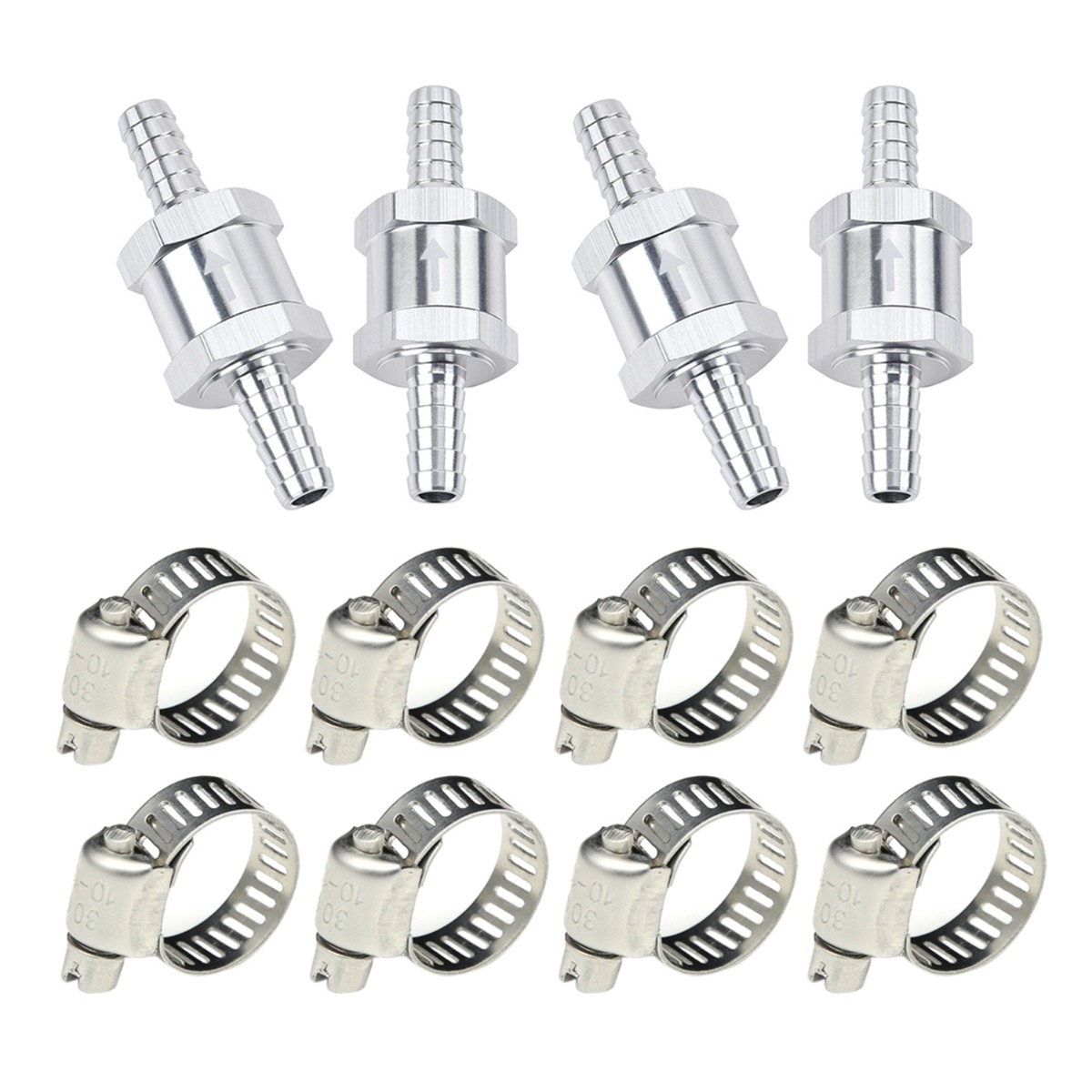 4 Stück Rückschlagventil 8 Stück Schlauchschellensatz 5/16-MD für Vergaserniederdrucksysteme