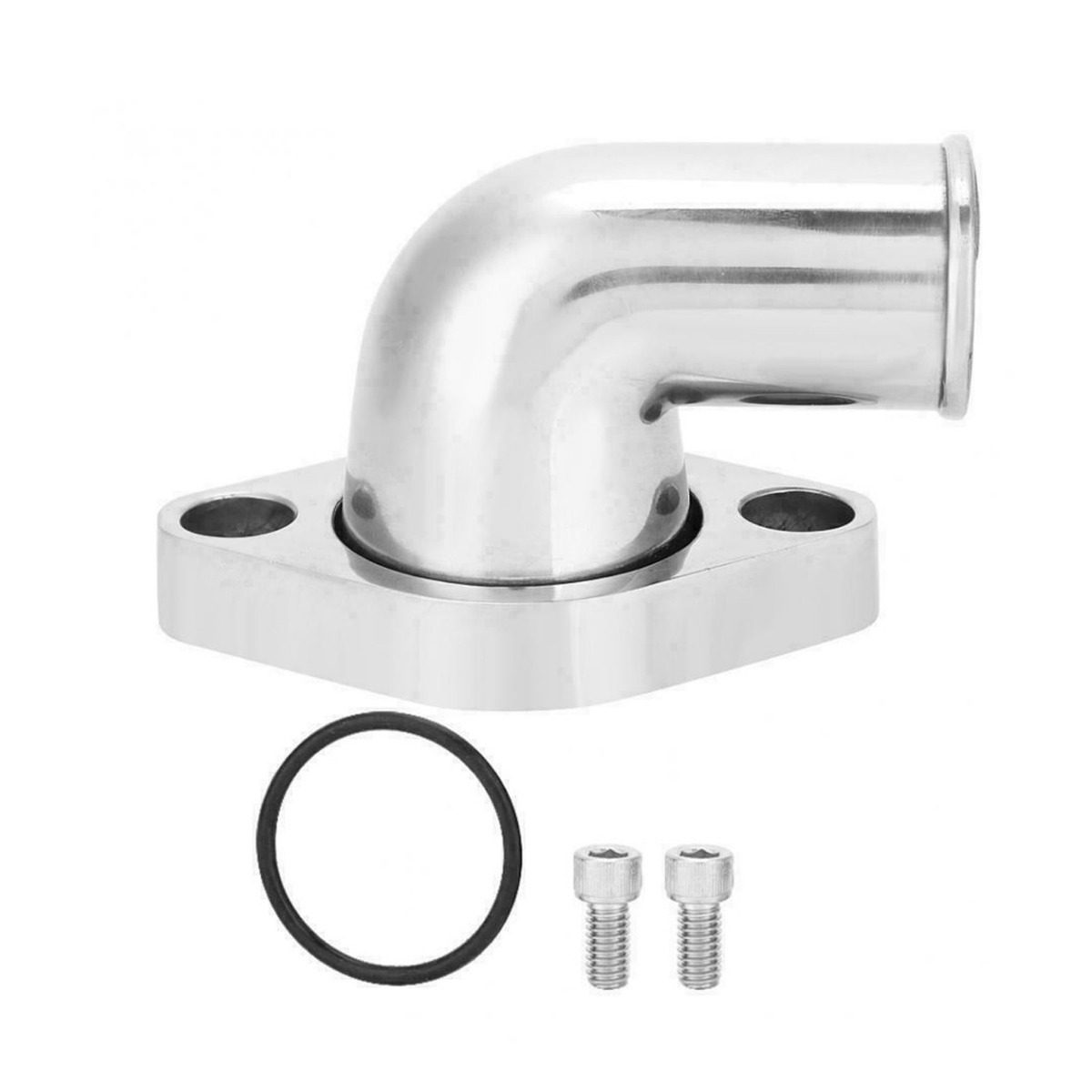 Um 90° drehbares, poliertes Wasserhals-Thermostatgehäuse für Chevy