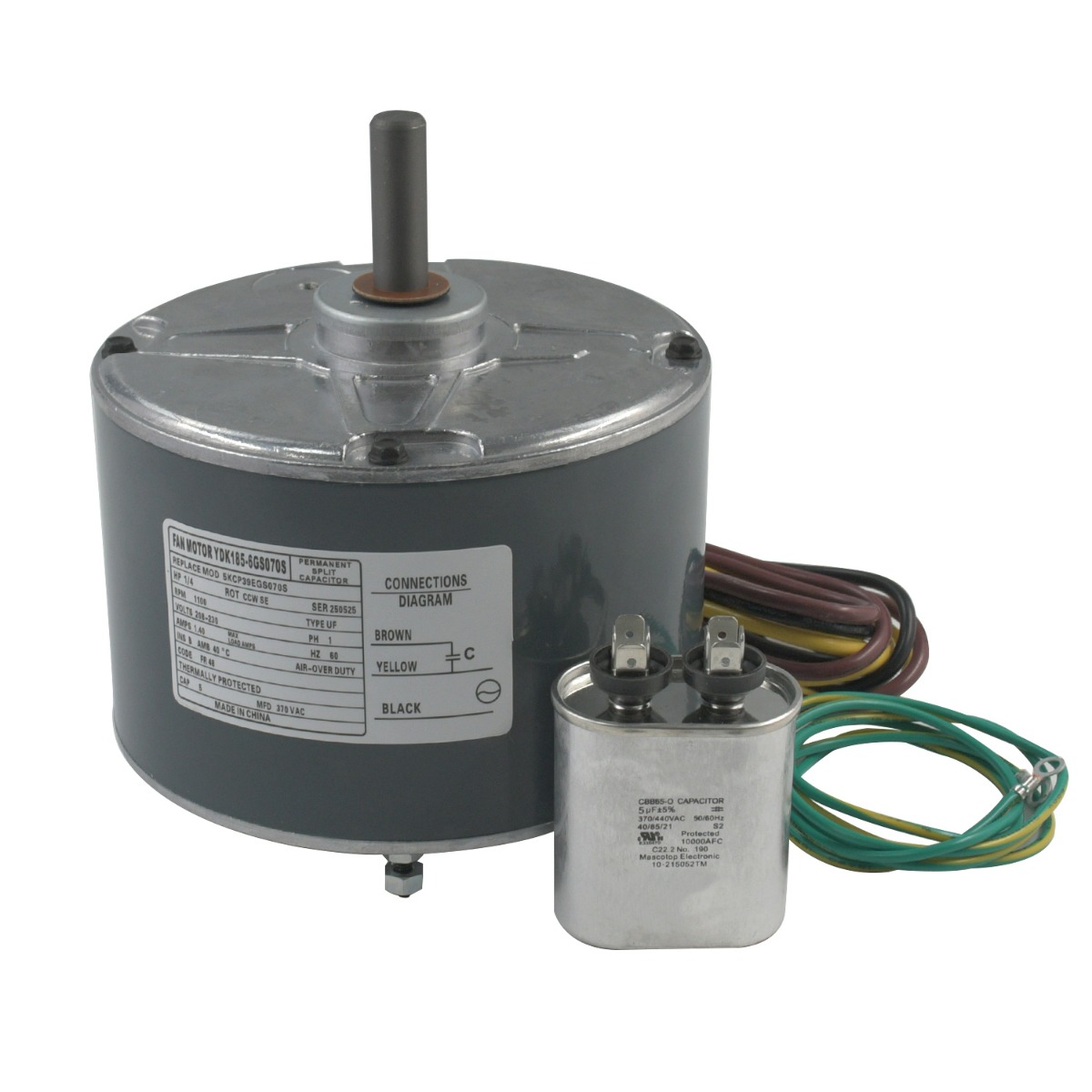 1/4 PS 208-230 V 1100 U/min Kondensatorlüftermotor 5KCP39EGS070S für Carrier